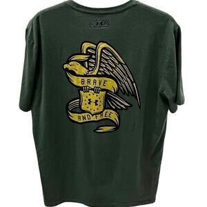 Under Armour Men's MD  Eagle "Brave And Free" Army Green Graphic T-shirt